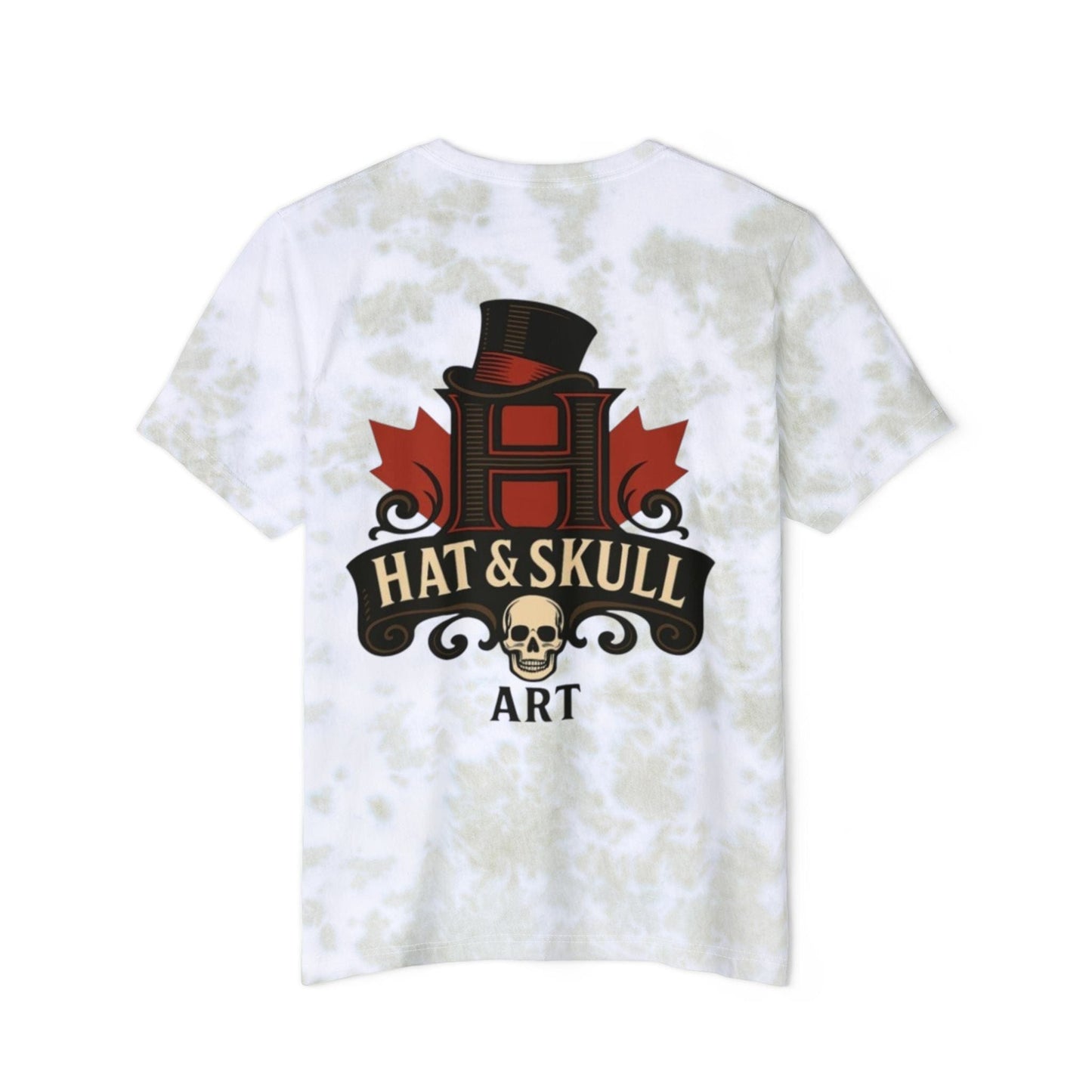 Colorful Tie-Dyed Unisex T-Shirt - Edgy Halloween Wear, Casual Streetwear, Artistic Graphic Tee, Unique Gift for Him/Her - Hat and Skull Art