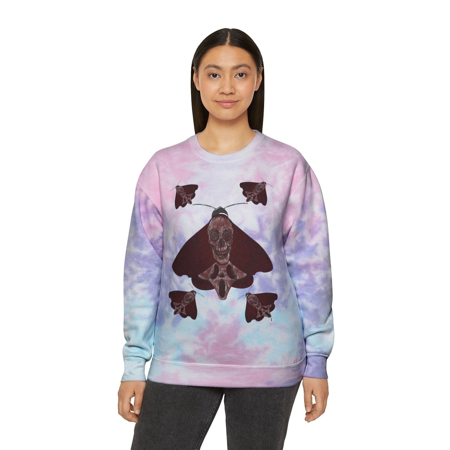 Chill Vibes Tie-Dye Sweatshirt | Unisex Fashion, Cozy Sweatshirt, Summer or Fall Outfit, Nature Inspired Gift, Comfortable Layering - Hat and Skull Art