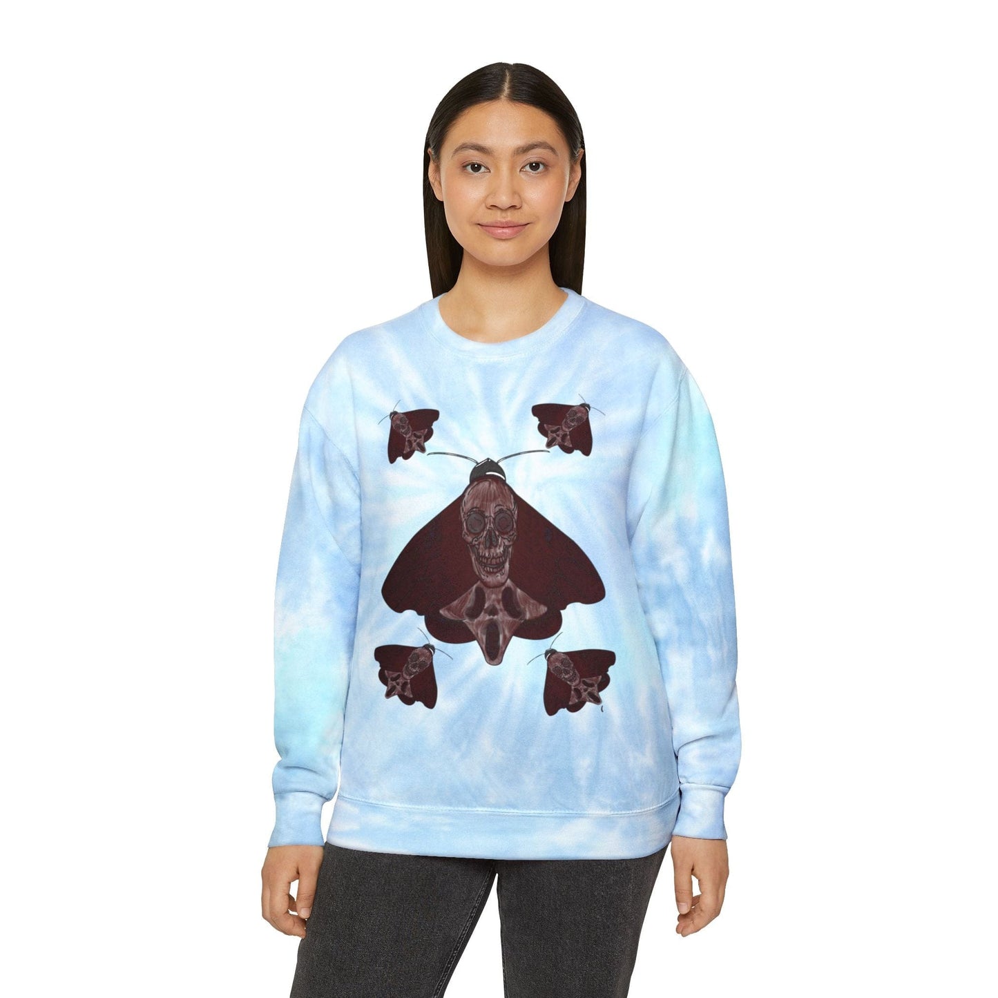 Chill Vibes Tie-Dye Sweatshirt | Unisex Fashion, Cozy Sweatshirt, Summer or Fall Outfit, Nature Inspired Gift, Comfortable Layering - Hat and Skull Art