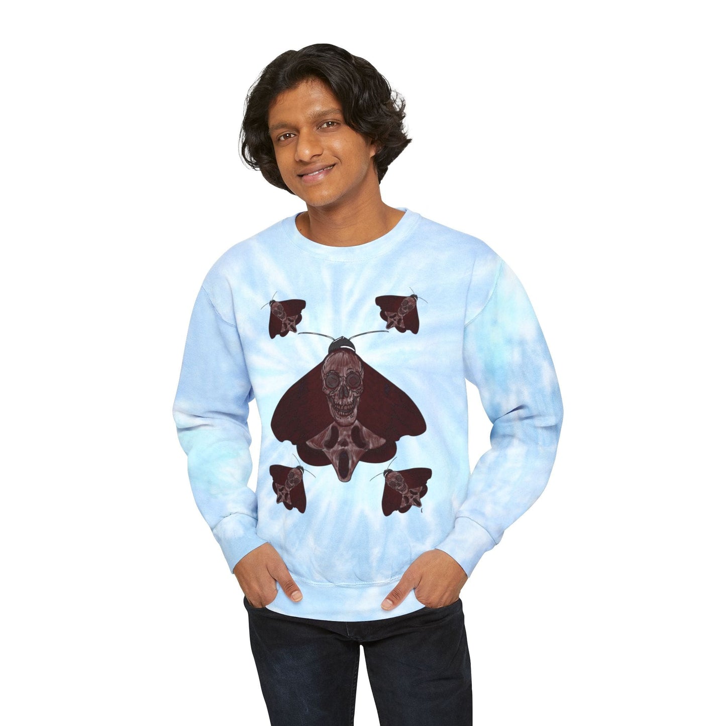 Chill Vibes Tie-Dye Sweatshirt | Unisex Fashion, Cozy Sweatshirt, Summer or Fall Outfit, Nature Inspired Gift, Comfortable Layering - Hat and Skull Art