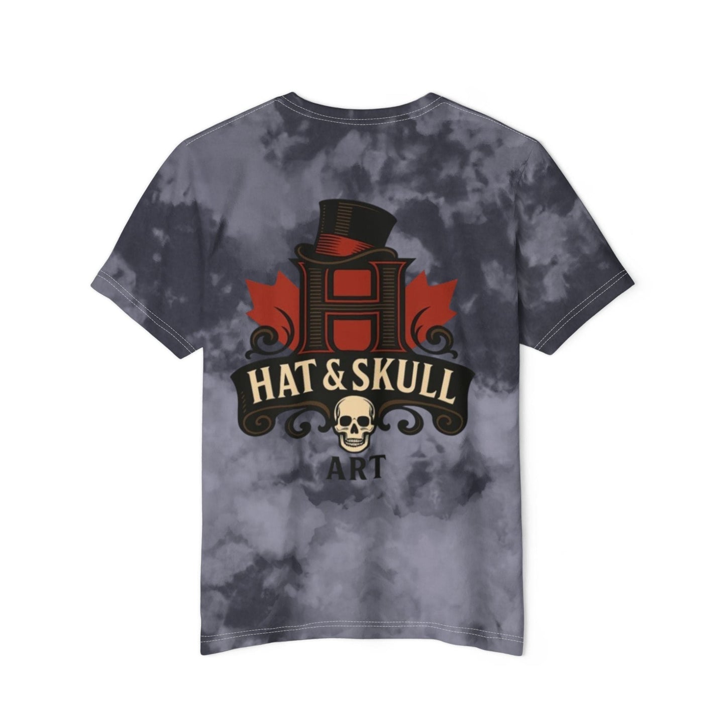 Colorful Tie-Dyed Unisex T-Shirt - Edgy Halloween Wear, Casual Streetwear, Artistic Graphic Tee, Unique Gift for Him/Her - Hat and Skull Art