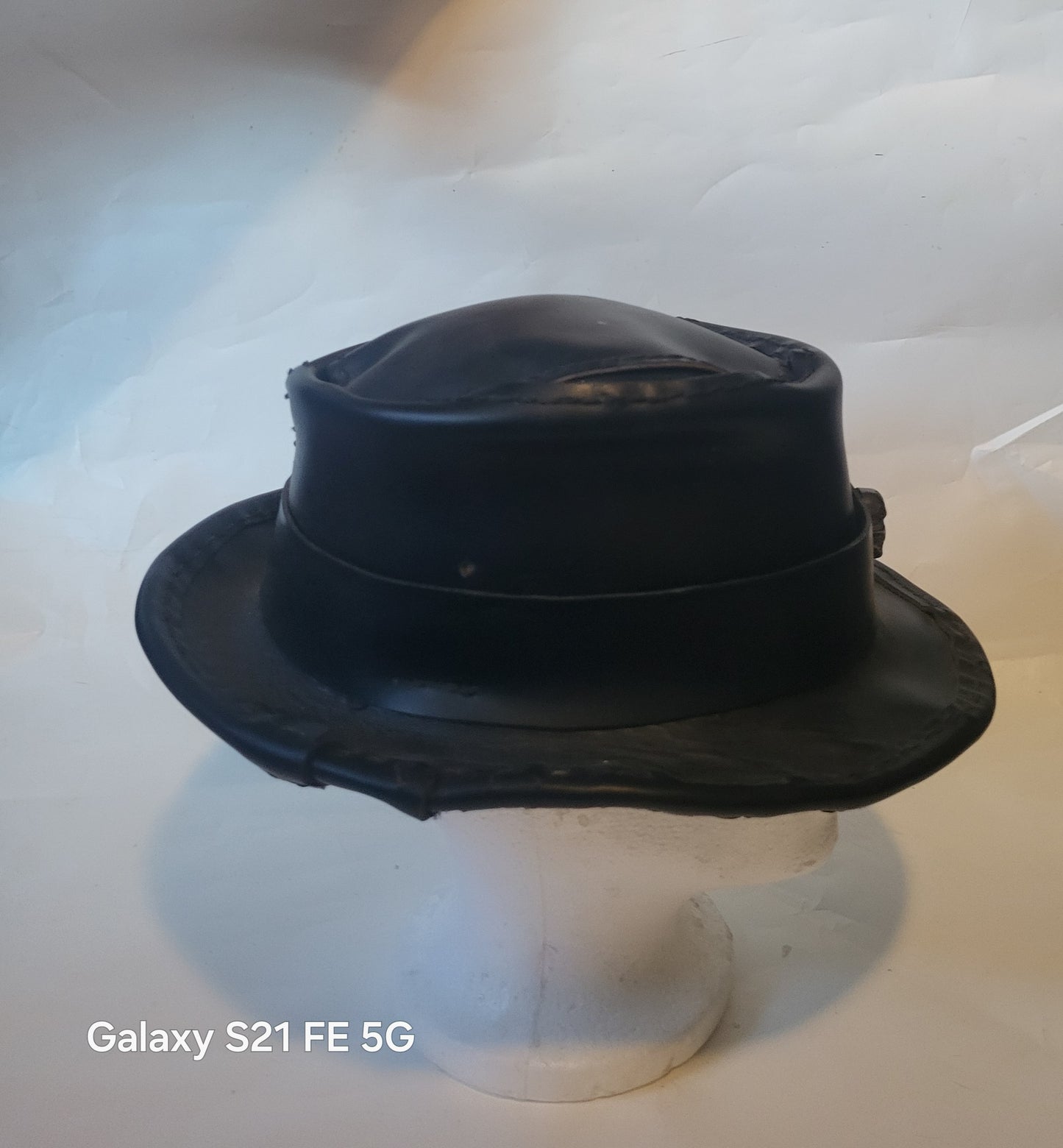 Handcrafted Leather Pork Pie Hat - Hat and Skull Art