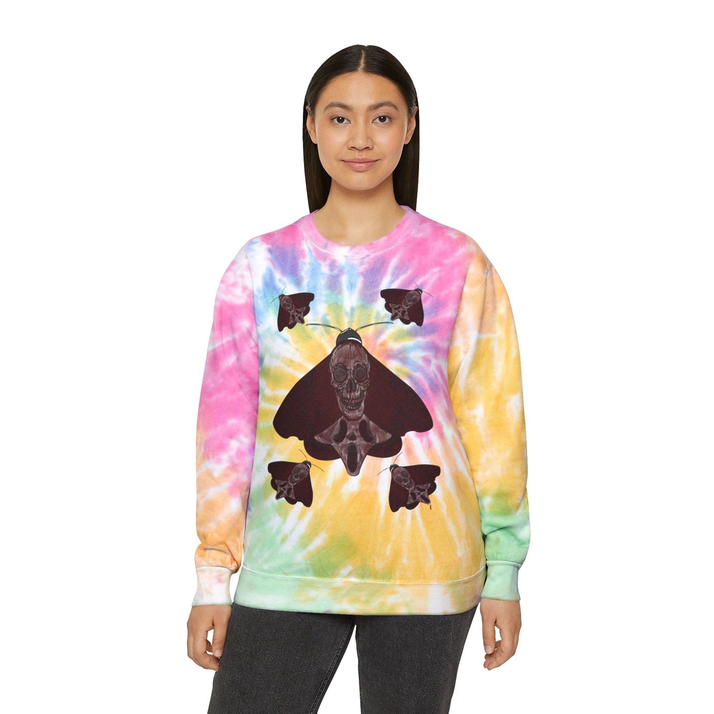 Chill Vibes Tie-Dye Sweatshirt | Unisex Fashion, Cozy Sweatshirt, Summer or Fall Outfit, Nature Inspired Gift, Comfortable Layering - Hat and Skull Art