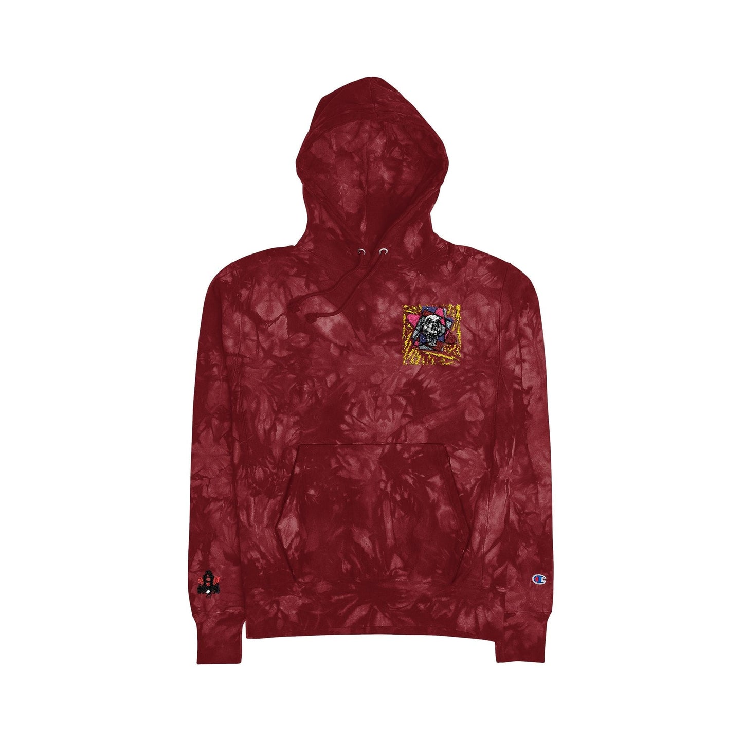 Unisex Tie-Dye Hoodie, Colorful Embroidered Sweatshirt, Trendy Streetwear, Cozy Gift for Him/Her, Fall Fashion Essential - Hat and Skull Art