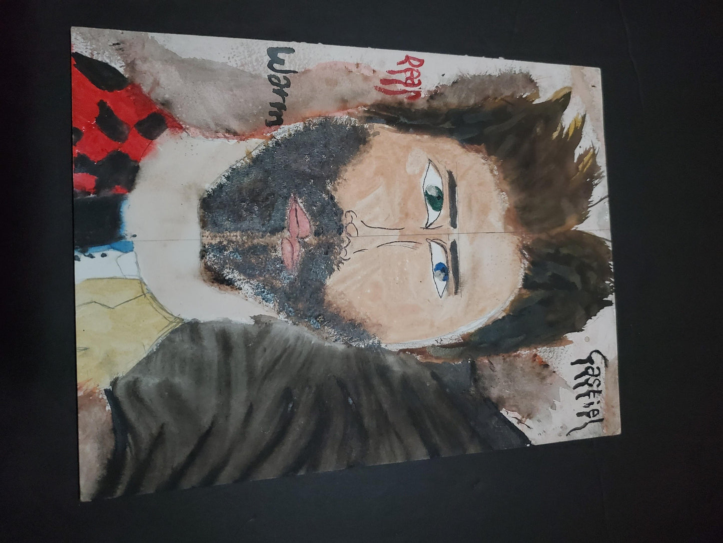 Supernatural Fanart Watercolor Print 8x14 – Castiel & Dean Tribute - Hat and Skull Art