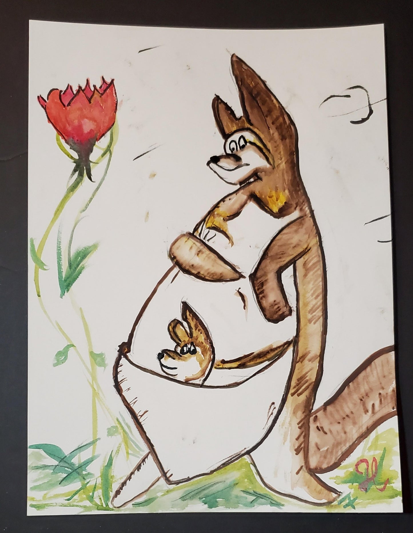 Kanga & Roo Watercolor Art Print – Winnie the Pooh Collection (11x15) - Hat and Skull Art