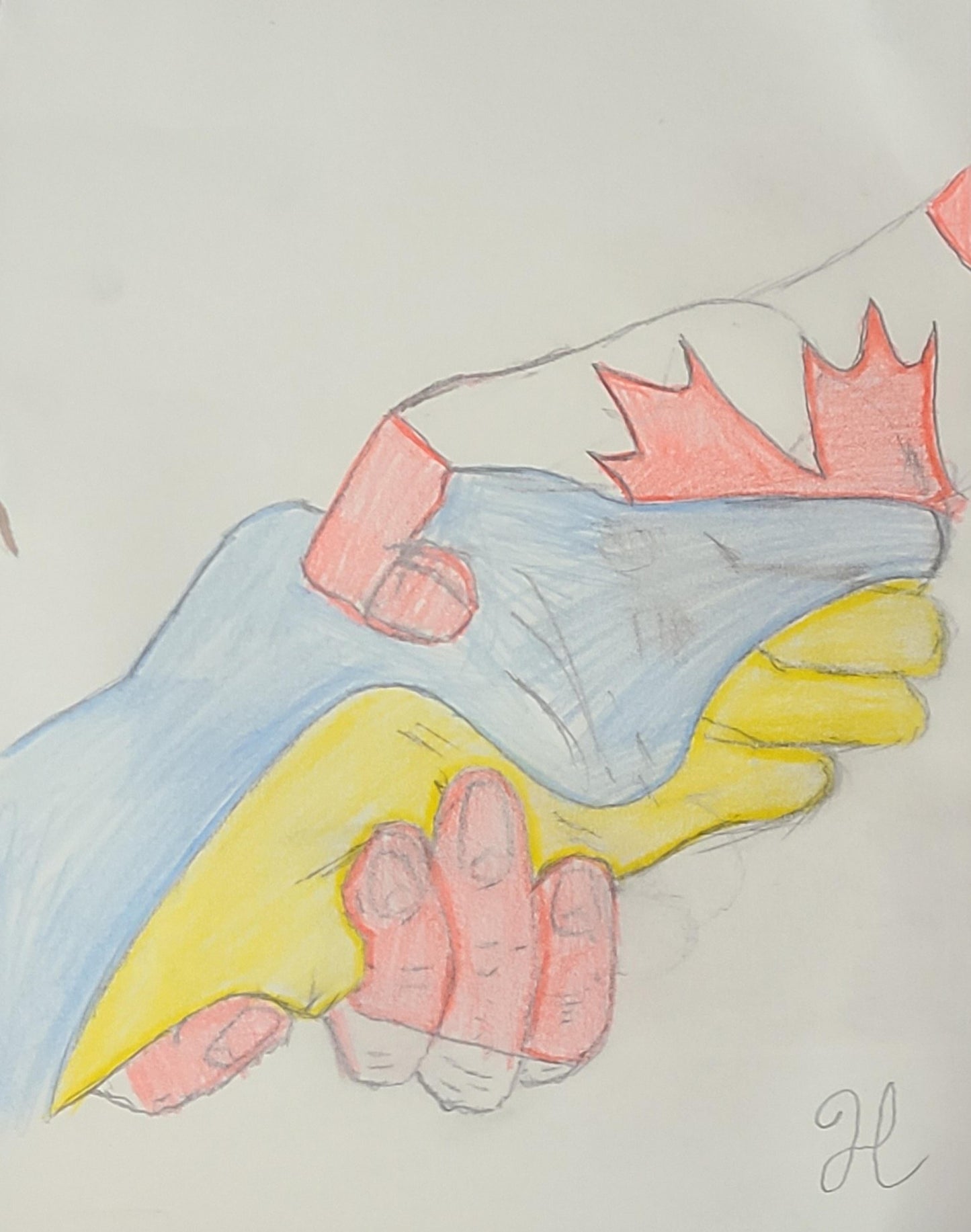 “Power” 9x12 Colored Pencil Art Print by Hat – Raw Energy in Line & Color - Hat and Skull Art