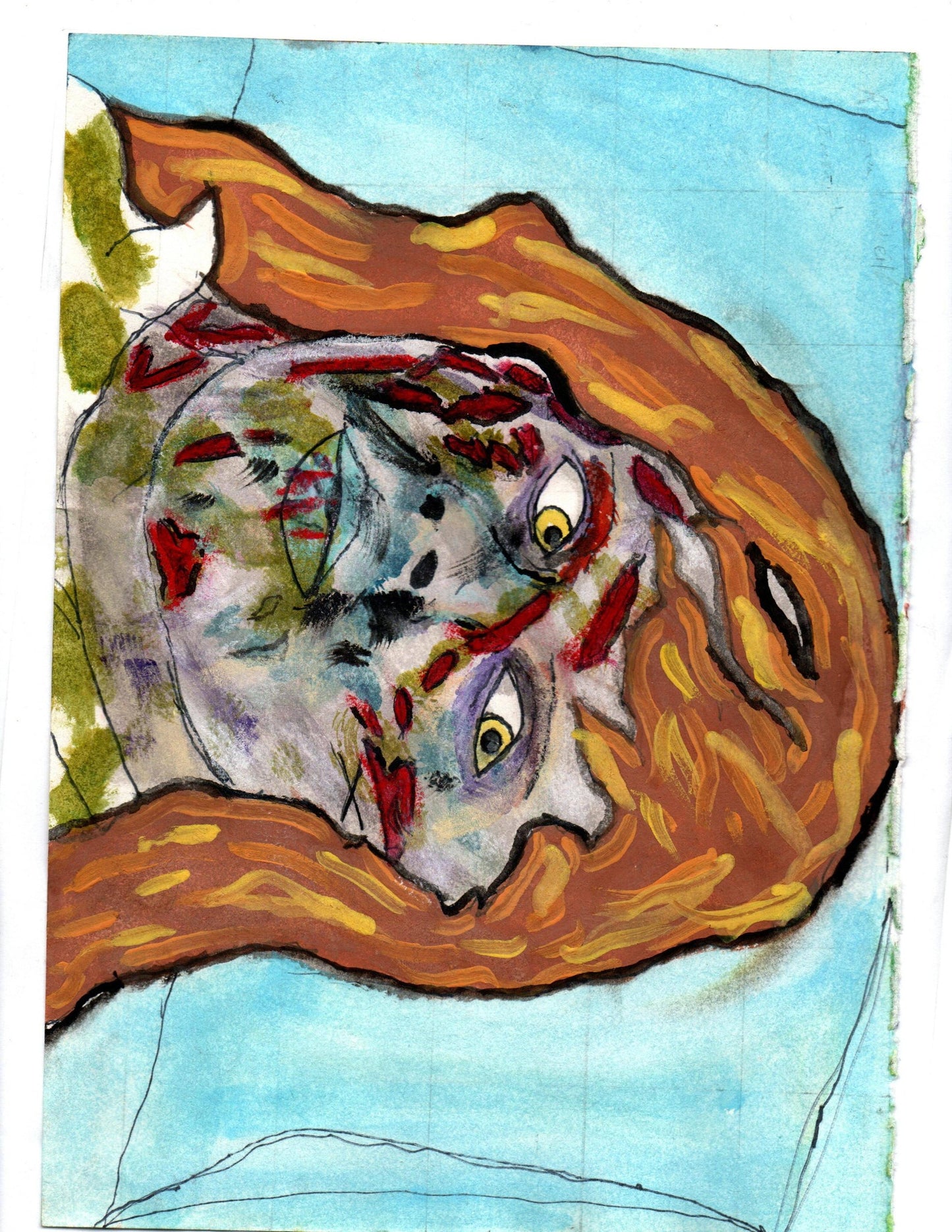 Regan MacNeil 8x10 Art Print – The Exorcist Fan Horror Painting - Hat and Skull Art