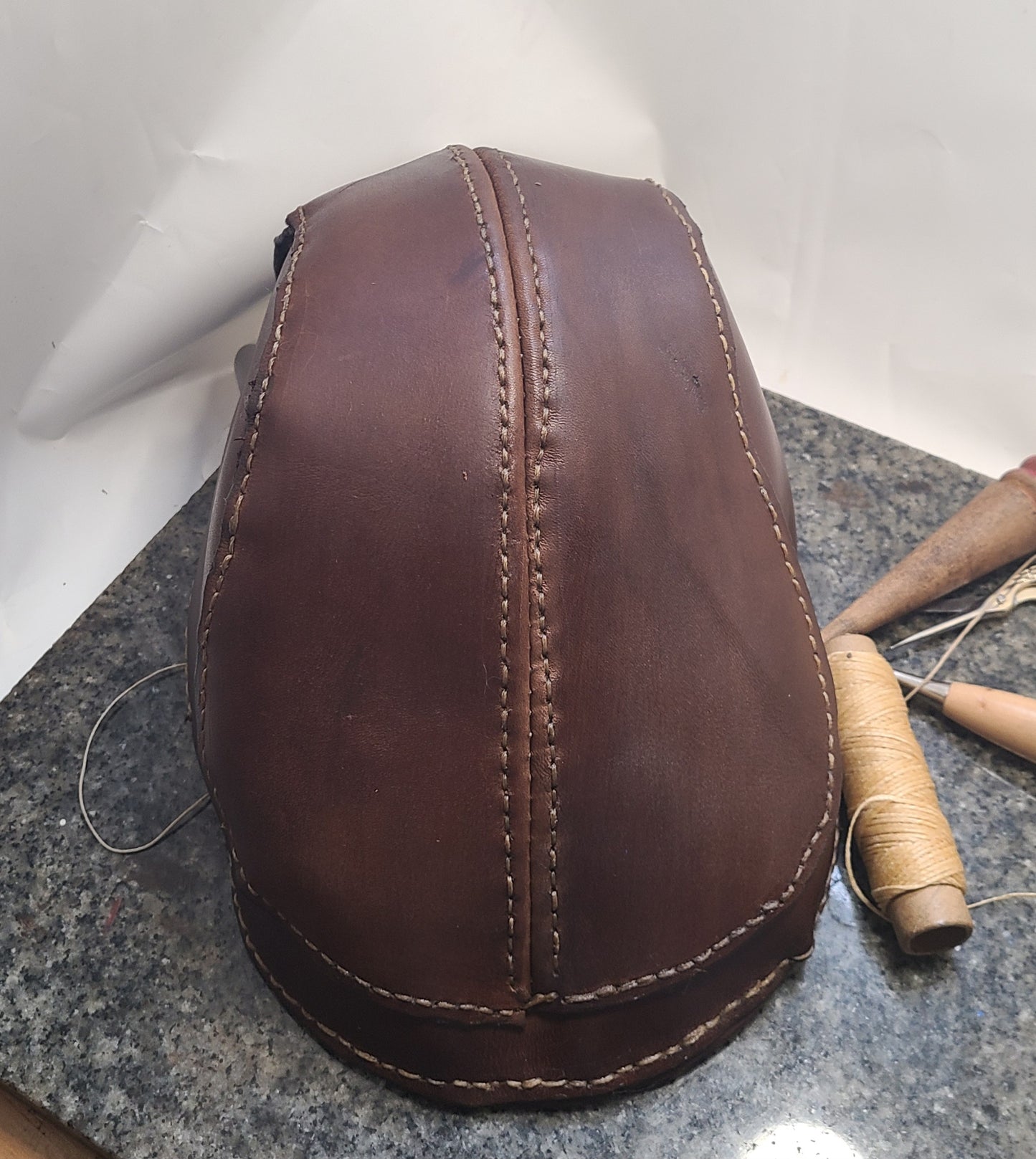 Artisanal Leather Flat Cap – Custom Handcrafted Style - Hat and Skull Art
