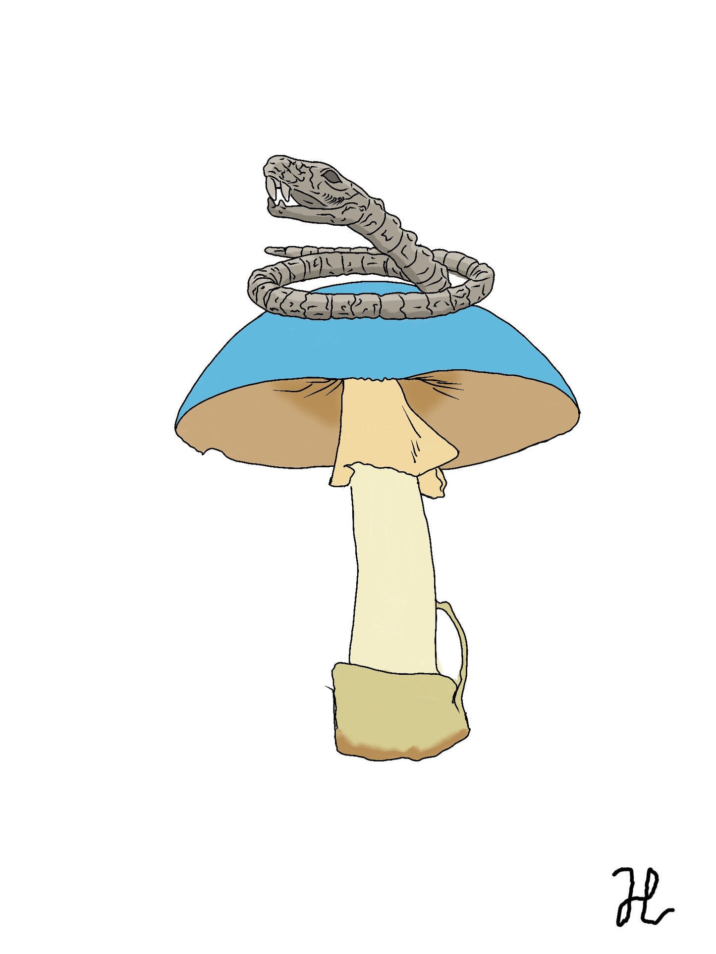 death cap kritters snake - Hat and  Skull Art 