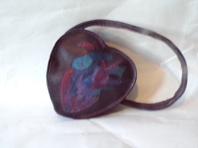 Anatomical Heart Leather Bag - Hat and  Skull Art 