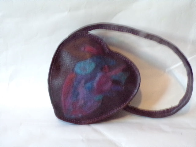 Anatomical Heart Leather Bag - Hat and  Skull Art 