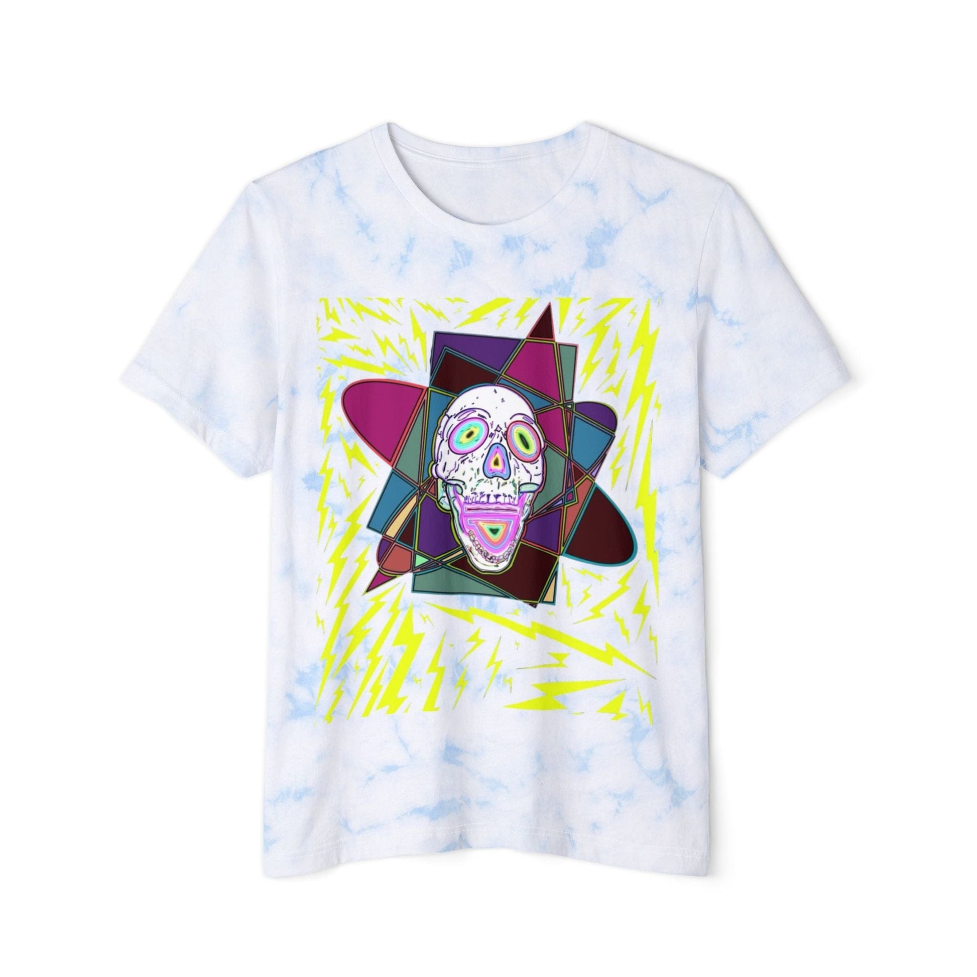 Colorful Tie-Dyed Unisex T-Shirt - Edgy Halloween Wear, Casual Streetwear, Artistic Graphic Tee, Unique Gift for Him/Her - Hat and  Skull Art 