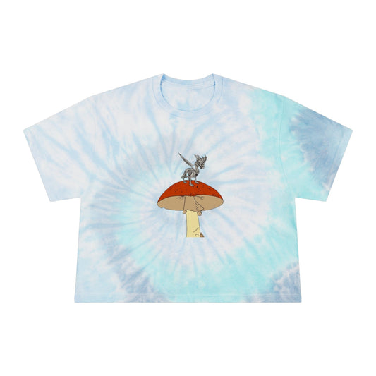 Chill Vibes Women's Tie-Dye Crop Tee, Stylish Summer Top, Casual Outfit, Gifts for Her, Festival Wear, Beach Apparel - Hat and  Skull Art 