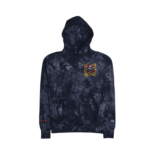 Unisex Tie-Dye Hoodie, Colorful Embroidered Sweatshirt, Trendy Streetwear, Cozy Gift for Him/Her, Fall Fashion Essential - Hat and  Skull Art 