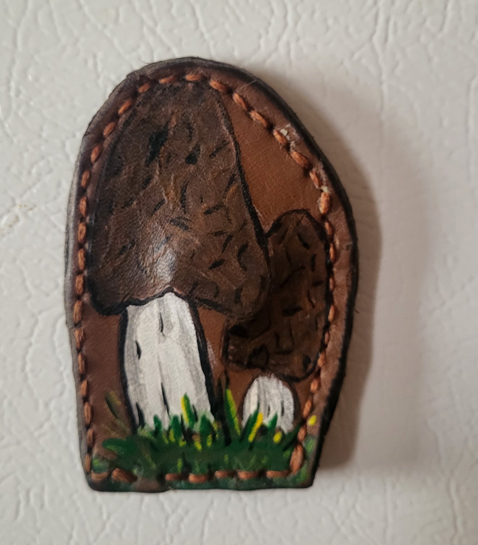 Intricate Horween Leather Tattooed Mushroom Magnets - Hat and  Skull Art 