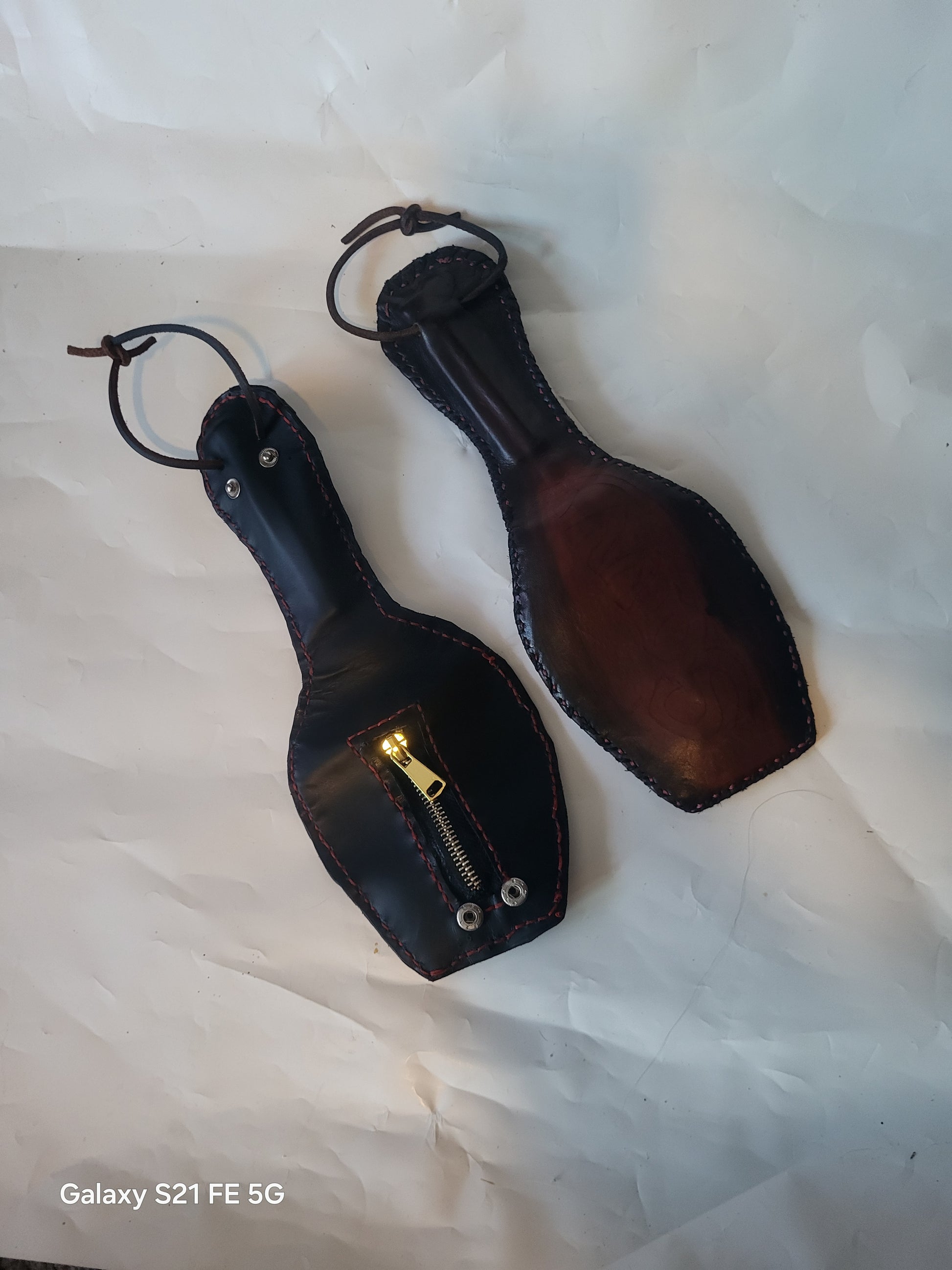Multifunctional Leather Coin Bag and BDSM Paddle - Hat and  Skull Art 