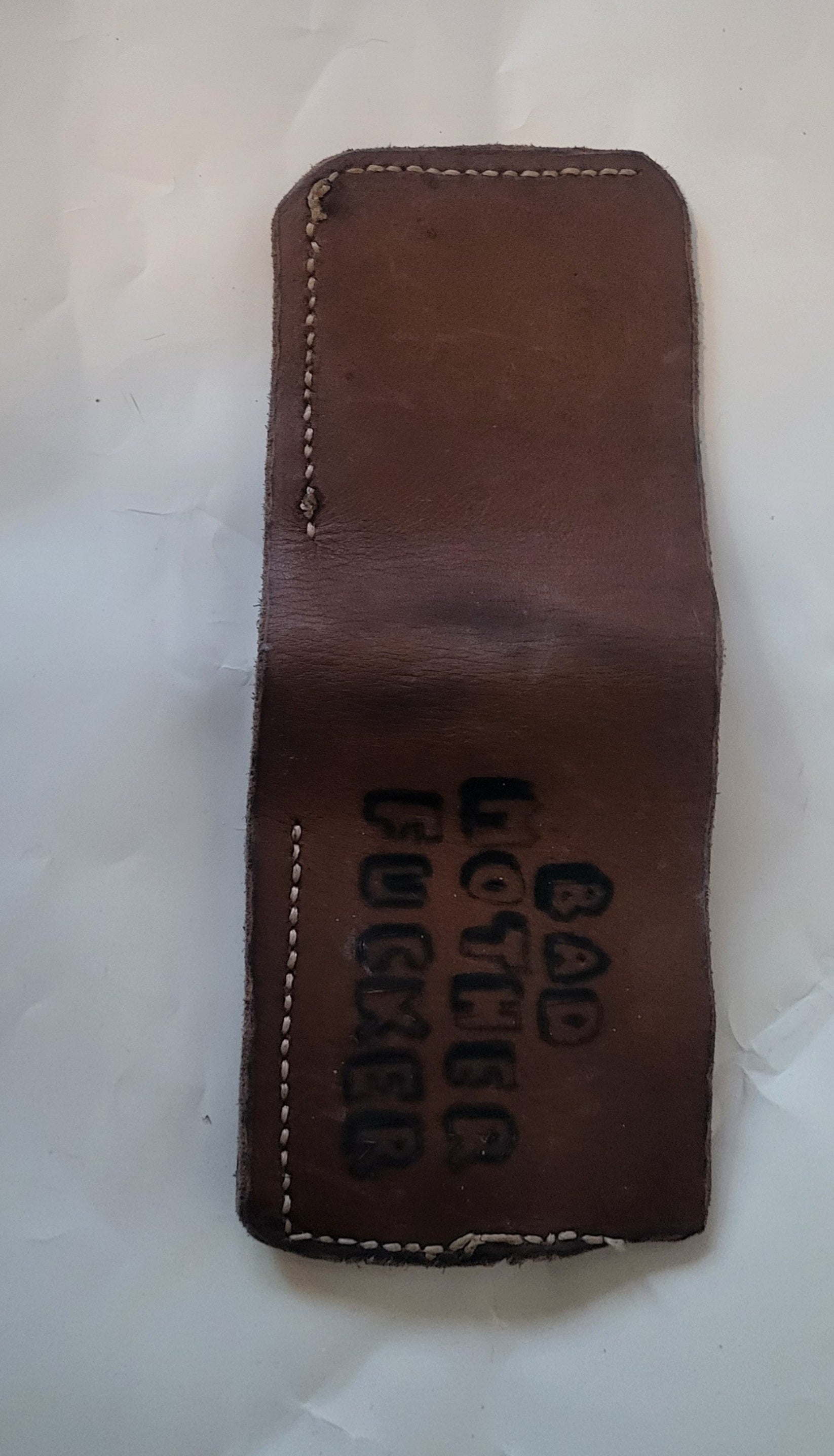 Premium Customizable Leather wallet Bad MF - Hat and  Skull Art 