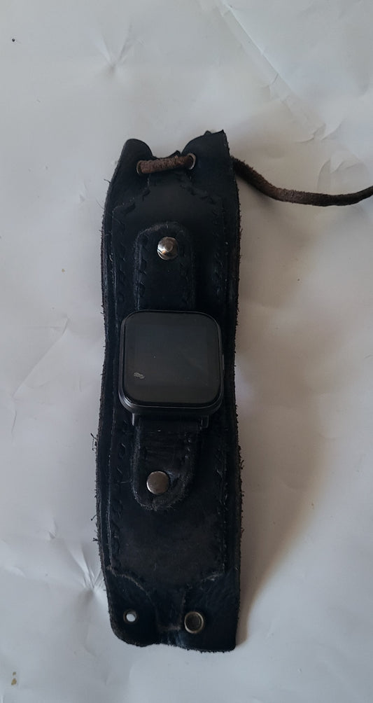 Custom Leather Bracelet Watch Strap for Apple & Android - Hat and  Skull Art 