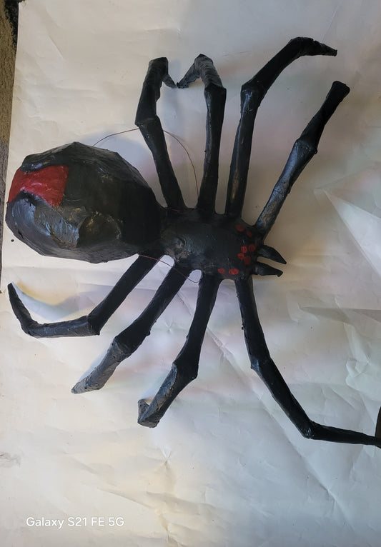 Creepy Crawly Spider Decoration – Handcrafted Halloween Ornament - Hat and  Skull Art 