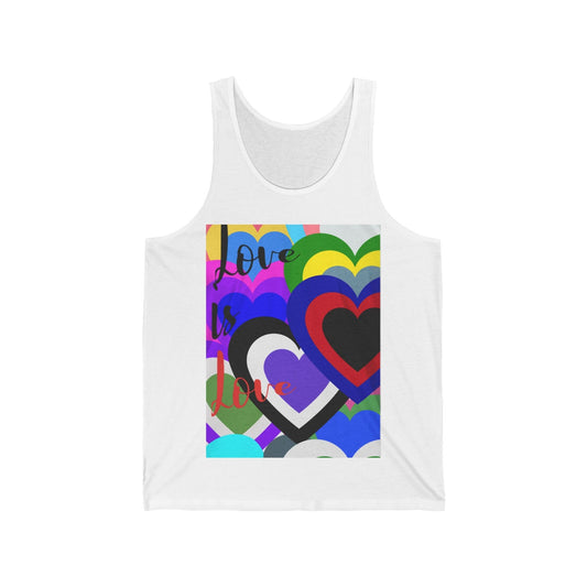 Love is Love Unisex Jersey Tank - Hat and  Skull Art 