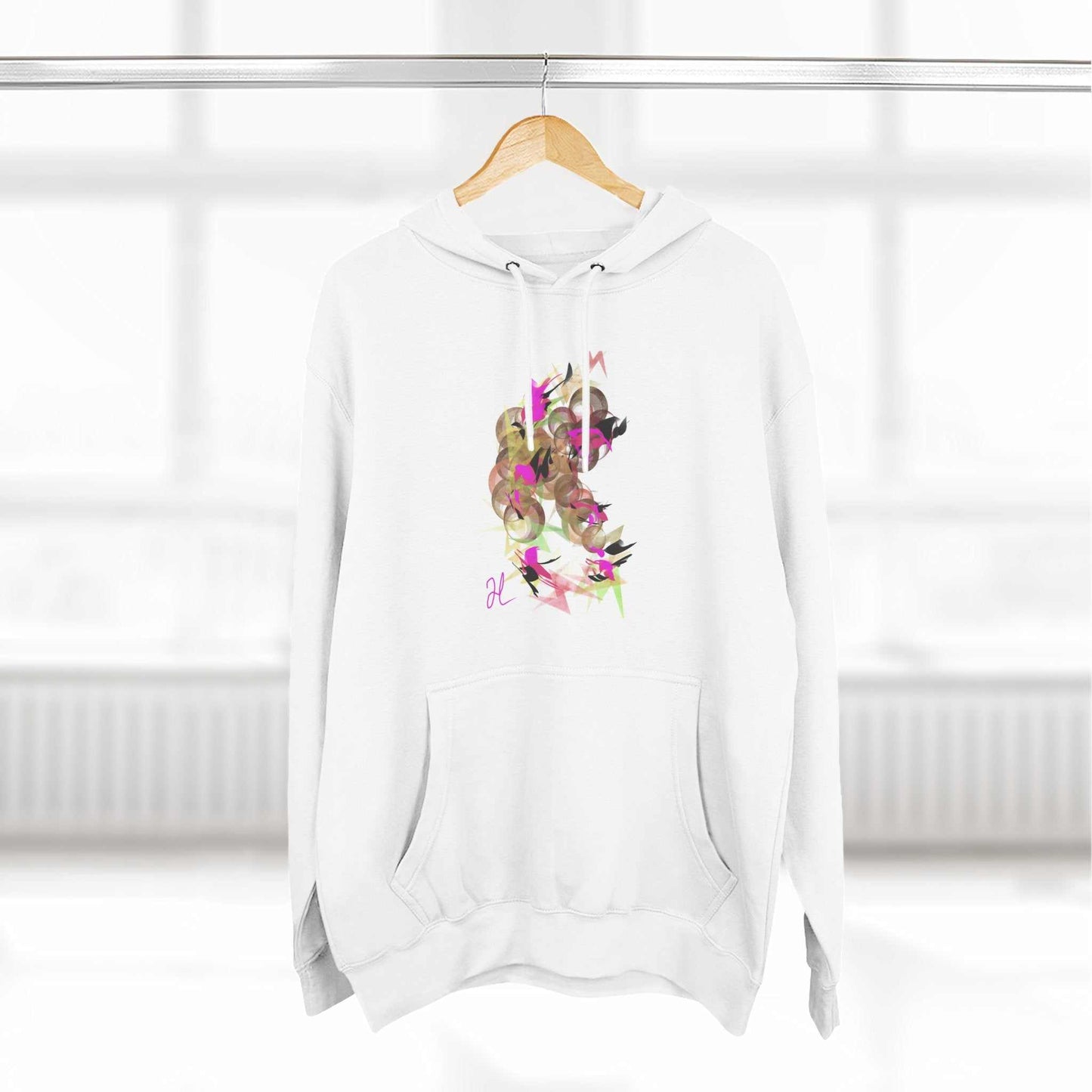 "Electric Flight" Artistic Three-Panel Fleece Hoodie for Creative Souls