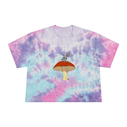 Chill Vibes Women's Tie-Dye Crop Tee, Stylish Summer Top, Casual Outfit, Gifts for Her, Festival Wear, Beach Apparel - Hat and  Skull Art 