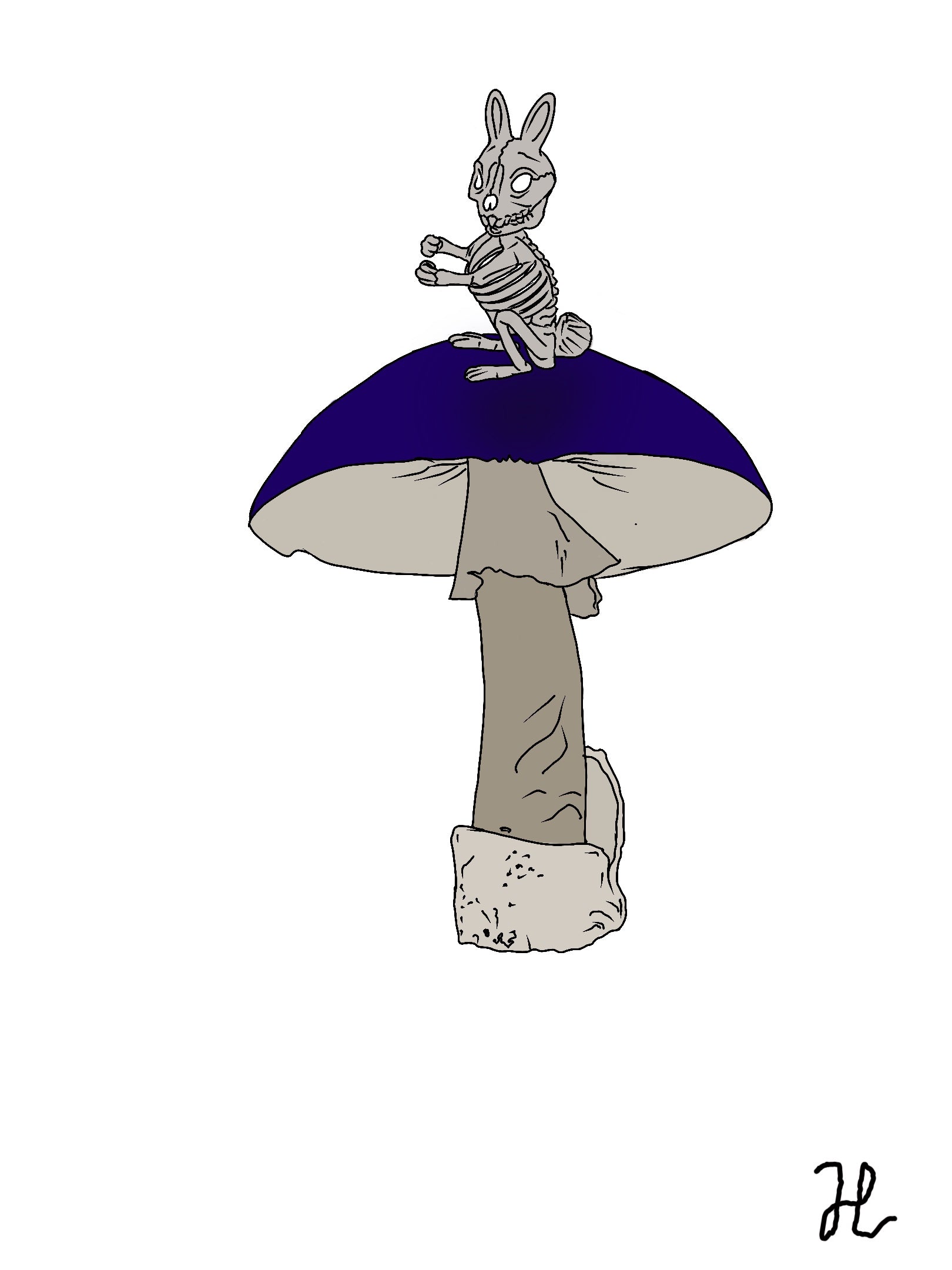death cap kritters bunny - Hat and  Skull Art 