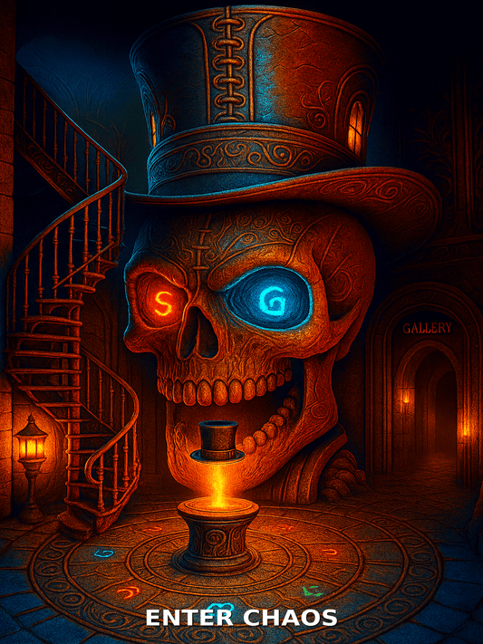 "Enter the Chaos" Gothic Skull & Top Hat Portal Print
