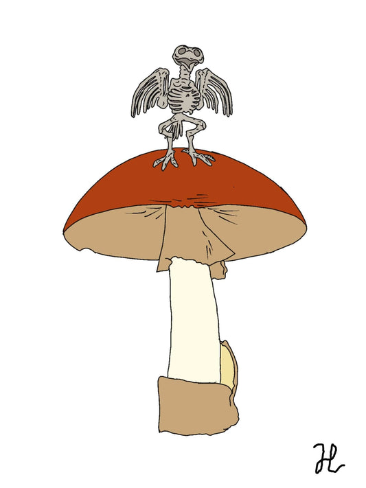 Death cap kritters bird - Hat and  Skull Art 