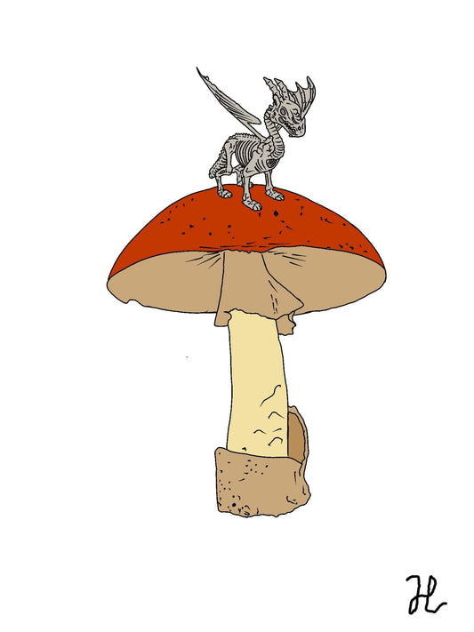 Death cap kritters dragon - Hat and  Skull Art 