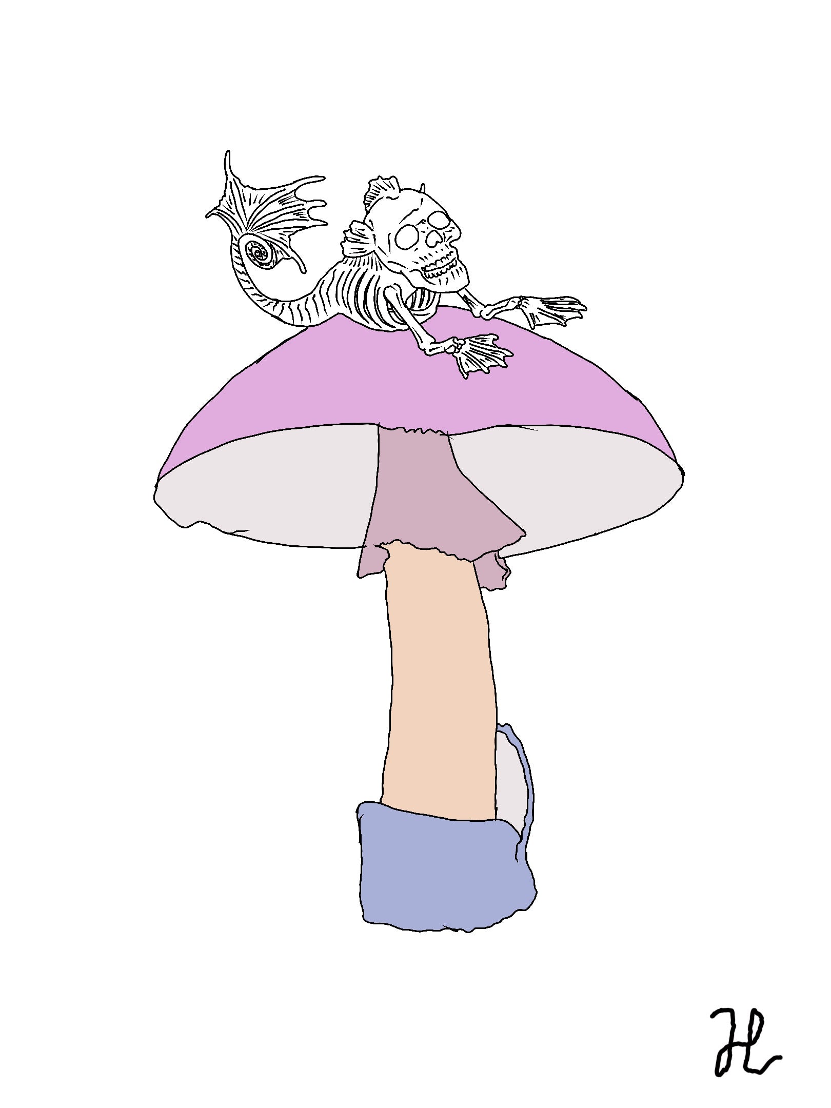 death cap kritters mermaid - Hat and  Skull Art 