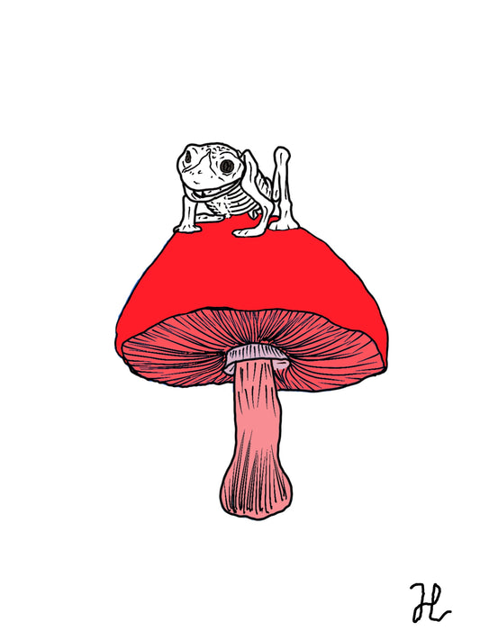 Death cap kritters frog - Hat and  Skull Art 