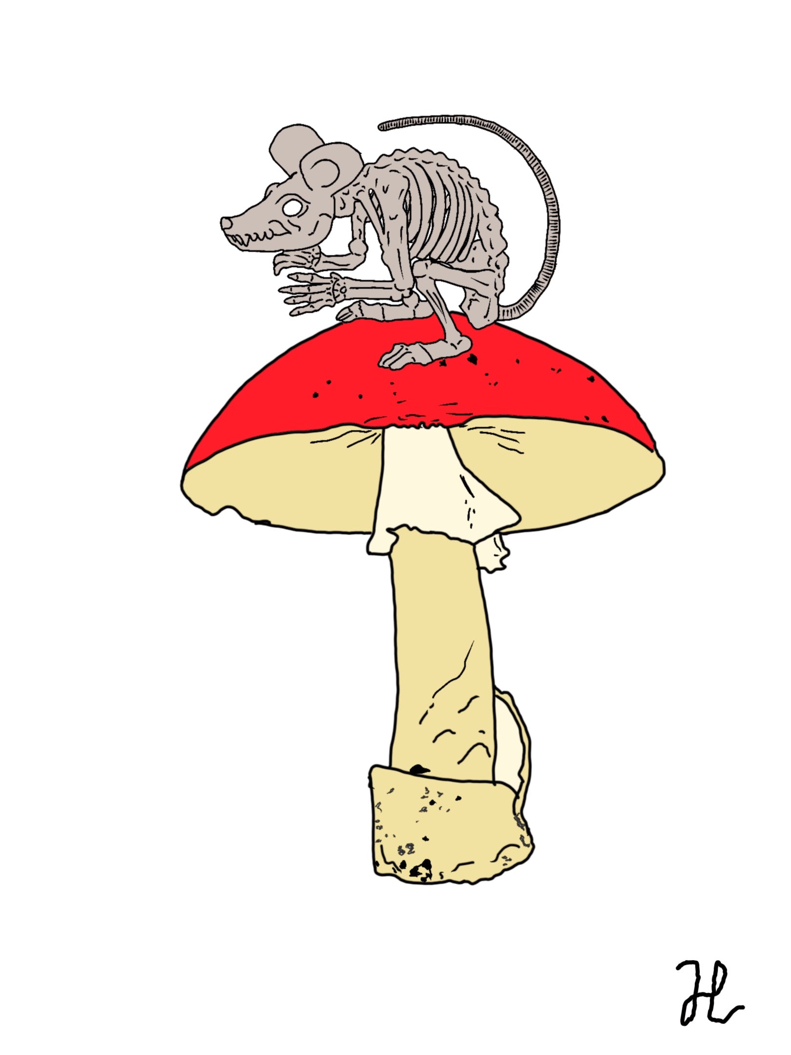 death cap kritters mouse - Hat and  Skull Art 