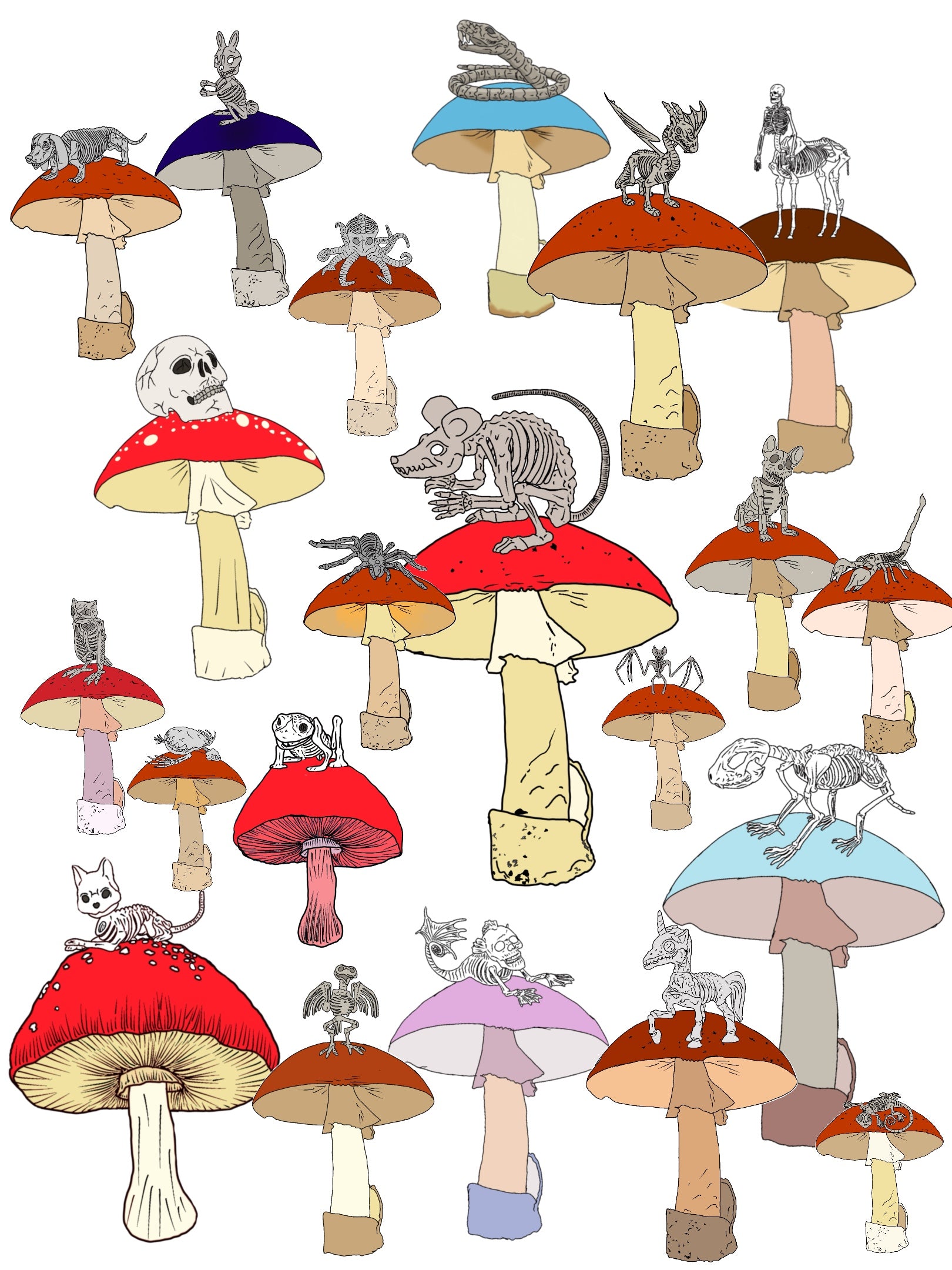 Death cap kritters - Hat and  Skull Art 
