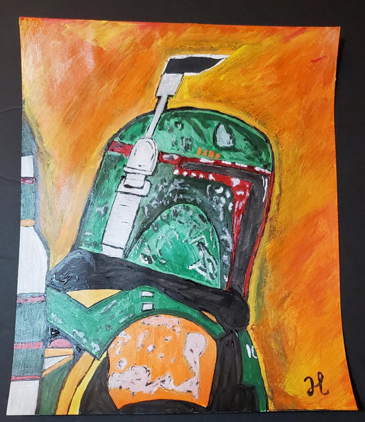 Boba Fett painting - Hat and  Skull Art 