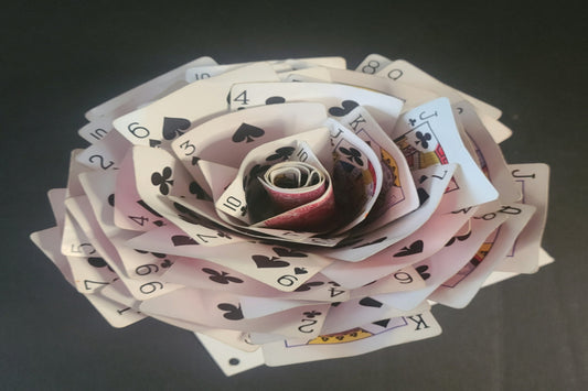 Handmade Card Roses – Playing Card Flower Pair by Cat & Hat - Hat and  Skull Art 