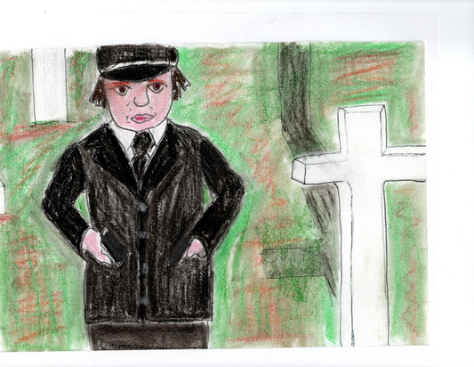 Damien 8x10 Art Print – The Omen Horror Villain Painting - Hat and  Skull Art 