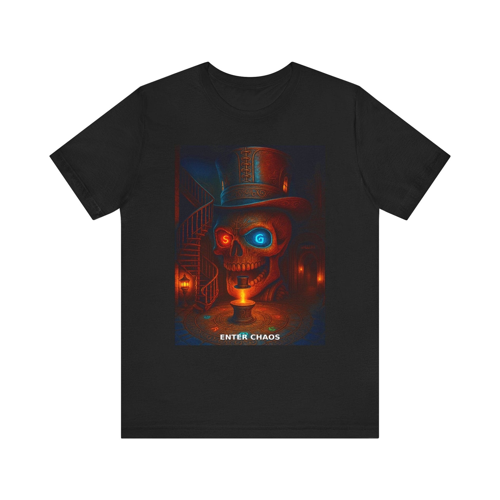 Enter Chaos – Gothic Skull & Top Hat Portal Print - Hat and Skull Art