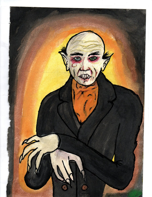Nosferatu 8x10 Art Print – Count Orlok Classic Horror Painting - Hat and  Skull Art 