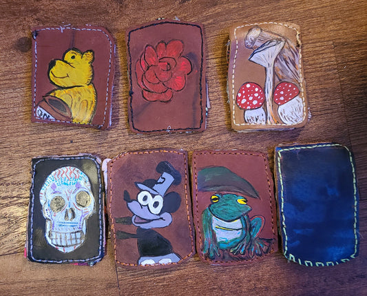 Handcrafted Leather Card Holder with RFID Blocking – Custom Art Option by Hat & Skull - Hat and  Skull Art 