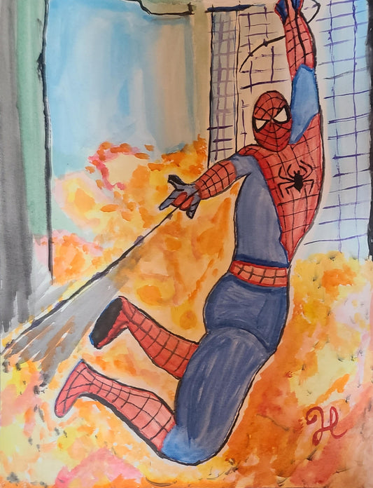 Spotted Web-Slinger 8x10 Watercolor Fan Art – Spider-Man Inspired Print - Hat and  Skull Art 