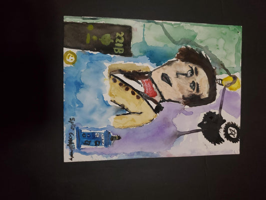 Superwholock 8x14 Watercolor Tribute Collection – Dean, Sherlock & The Doctor Collide - Hat and  Skull Art 
